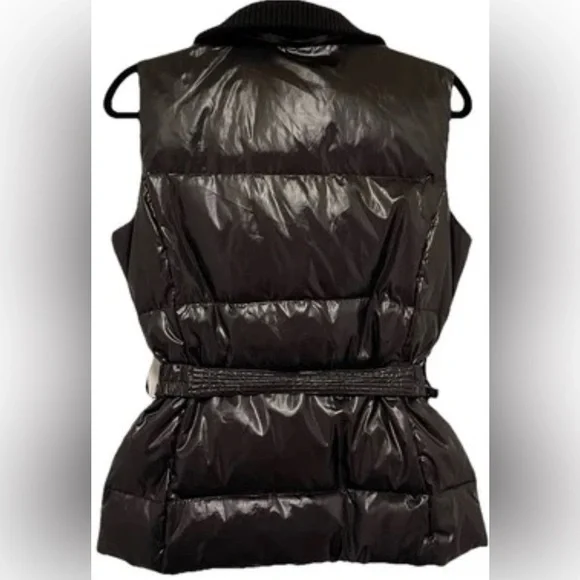 Michael‎ Kors Black Belted Puffer Vest Zip Quilted Gorpcore City Chic Large - Picture 3 of 14